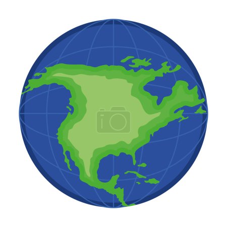 Téléchargez les illustrations : Amérique carte du monde icône isolée - en licence libre de droit