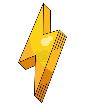 Illustration for Nineties pop art style thunder vector isolated - Royalty Free Image