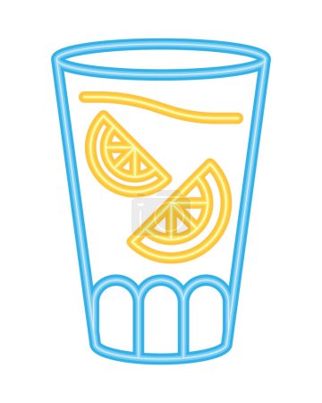 Téléchargez les illustrations : Néon verre cristal cocktail vecteur isolé - en licence libre de droit