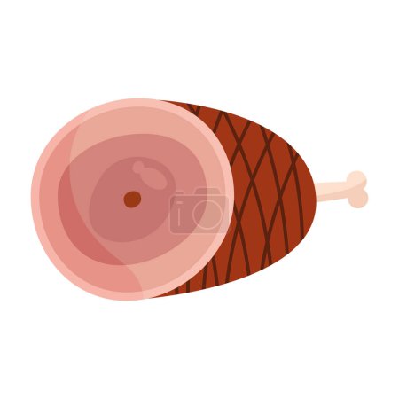 Ilustración de Carne producto jamón pierna vector aislado - Imagen libre de derechos