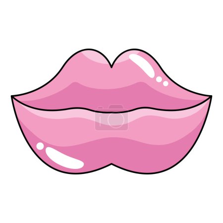 Illustration for Mouth pop art illustration vector isolated - Royalty Free Image