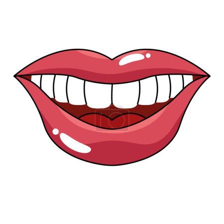 Illustration for Mouth pop art vector isolated - Royalty Free Image