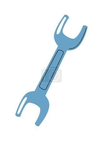 Illustration for Metallic wrench illustration vector isolated - Royalty Free Image