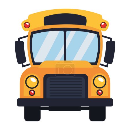 Téléchargez les illustrations : Étudiants bus icône isolée classique - en licence libre de droit