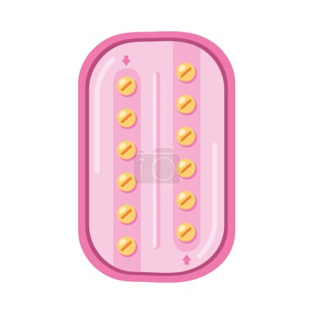 Ilustración de Píldoras anticonceptivas diseño vector aislado - Imagen libre de derechos