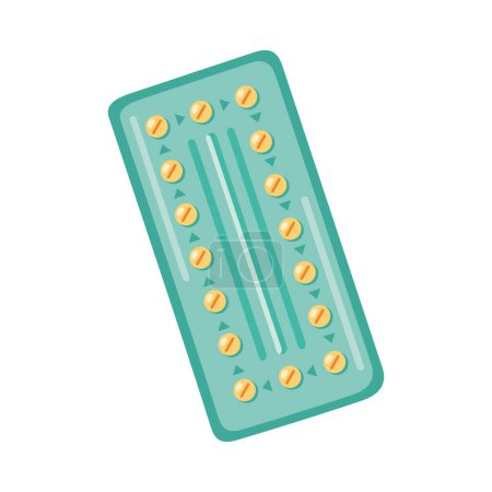 Illustration for Birth control pills package illustration vector isolated - Royalty Free Image