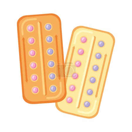 Illustration for Birth control pills tablets vector isolated - Royalty Free Image