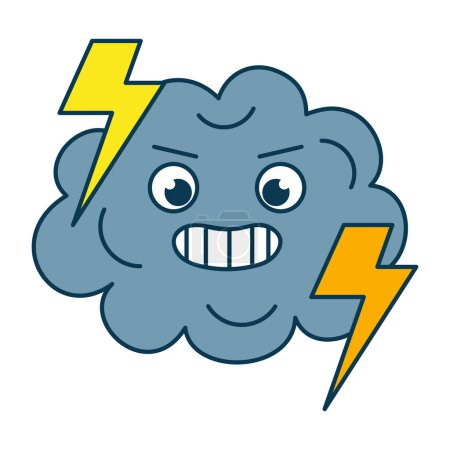 Illustration for Weather cartoon character storm isolated icon - Royalty Free Image