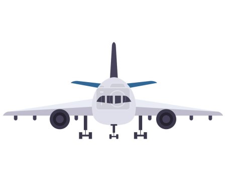 Ilustración de Avión vuelo viaje vista frontal aislado icono - Imagen libre de derechos