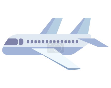 Ilustración de Avión vuelo viajes pasajeros aislado icono - Imagen libre de derechos