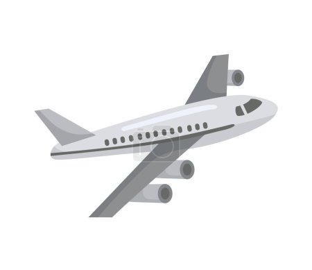 Ilustración de Avión vuelo gris vector aislado - Imagen libre de derechos