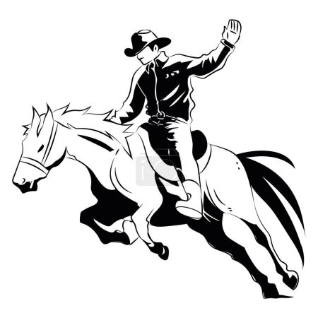 Ilustración de Vaquero mano dibujar rodeo aislado icono - Imagen libre de derechos