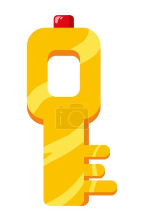 Illustration for Key video game lock isolated icon - Royalty Free Image