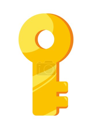 Illustration for Key video game golden isolated icon - Royalty Free Image