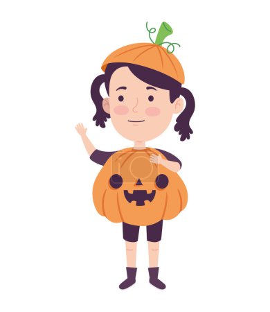 Illustration for Halloween disguised pumpkin illustration isolated - Royalty Free Image