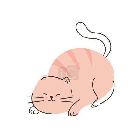 Téléchargez les illustrations : Mascotte de chat animal illustration isolé - en licence libre de droit
