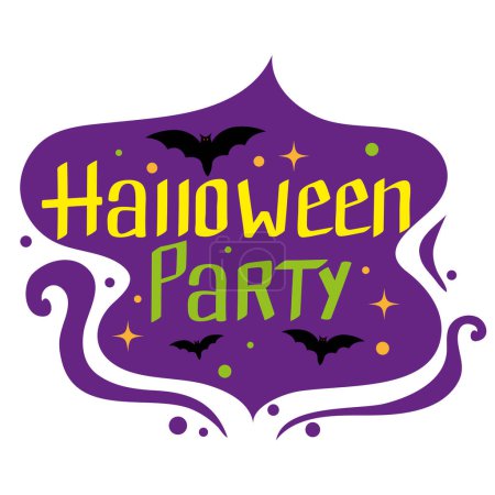 Téléchargez les illustrations : Halloween fête insigne illustration isolé - en licence libre de droit