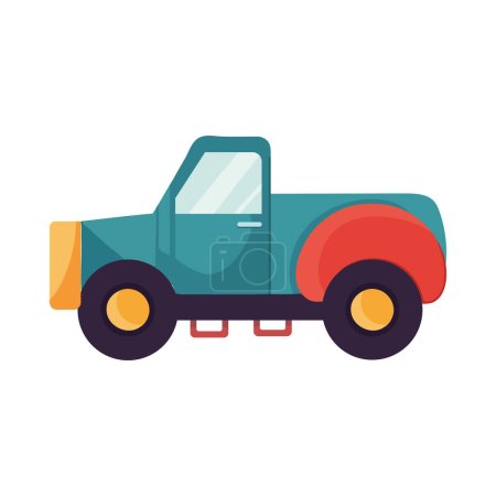 Téléchargez les illustrations : Camion fournit des équipements pour l'agriculture sur blanc - en licence libre de droit