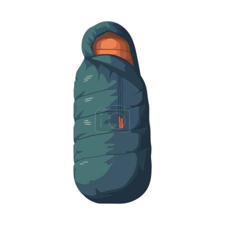 Ilustración de Diseño coloreado del saco de dormir sobre blanco - Imagen libre de derechos