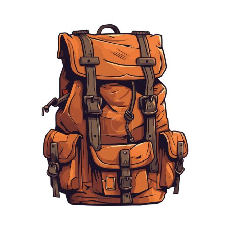 Illustration for Mountain backpack illustration over white - Royalty Free Image