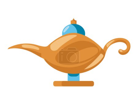 Illustration for Magic genie lamp isolated icon vector - Royalty Free Image