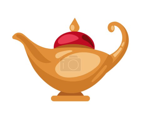 Illustration for Magic genie lamp traditional isolated icon - Royalty Free Image