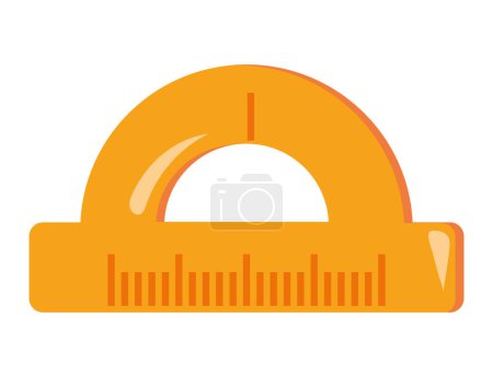 Illustration for Back to school supply protractor isolated icon - Royalty Free Image