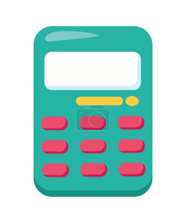 Ilustración de Volver a la calculadora de suministros escolares icono aislado - Imagen libre de derechos