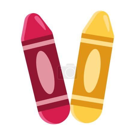 Illustration for Back to school supplies crayon isolated icon - Royalty Free Image