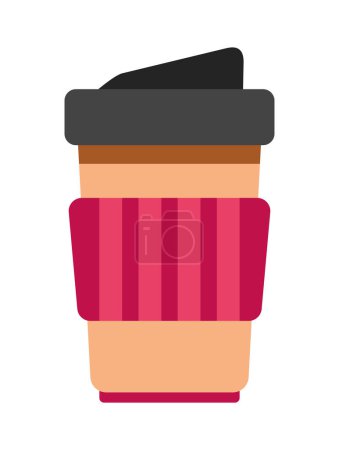 Illustration for Reusable coffee cup beverage illustration isolated - Royalty Free Image