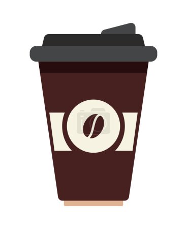Téléchargez les illustrations : Illustration tasse de café réutilisable design isolé - en licence libre de droit