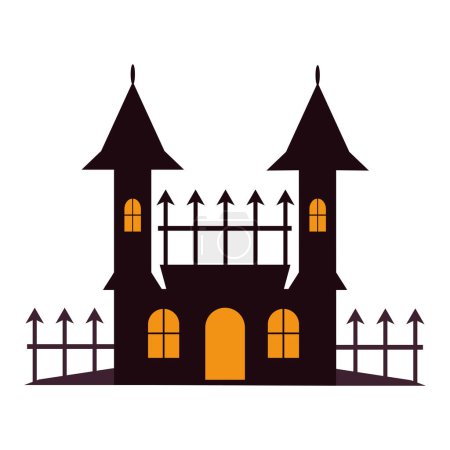 Illustration for Halloween castle illustration isolated vector - Royalty Free Image