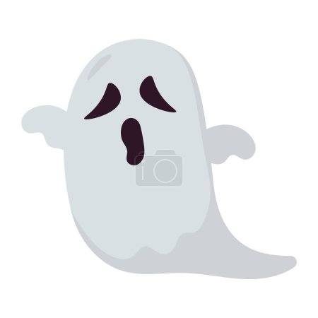 Téléchargez les illustrations : Halloween fantôme personnage illustration isolé - en licence libre de droit