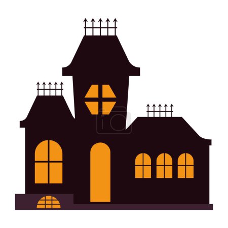 Illustration for Halloween castle horror night illustration isolated - Royalty Free Image