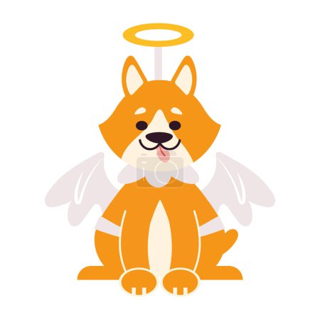 Illustration for Halloween pet disguised angel illustration isolated - Royalty Free Image