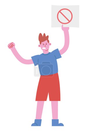 Illustration for Activist with fury vector isolated - Royalty Free Image