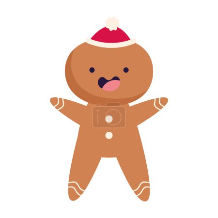 Illustration for Cristhmas character gingerbread man vector isolated - Royalty Free Image