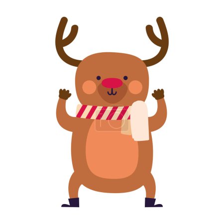 Illustration for Cristhmas character deer vector isolated - Royalty Free Image