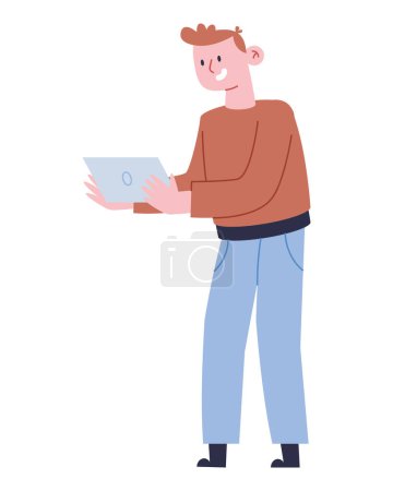 Illustration for Man studing illustration vector isolated - Royalty Free Image