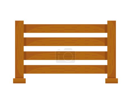 Illustration for Garden wooden fence natural icon isolated - Royalty Free Image