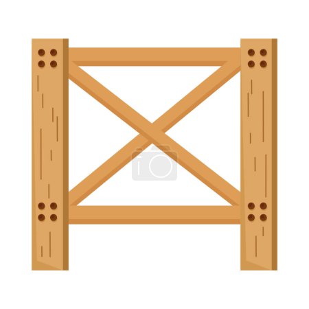 Illustration for Garden wooden fence outdoor icon isolated - Royalty Free Image