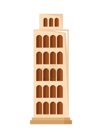 Illustration for Pisa tower isolated icon vector - Royalty Free Image