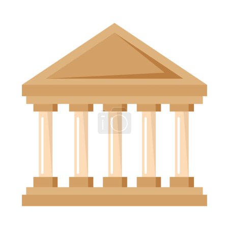 Téléchargez les illustrations : Temple grec icône isolée vecteur - en licence libre de droit