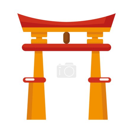 Illustration for Torii gate isolated icon vector - Royalty Free Image