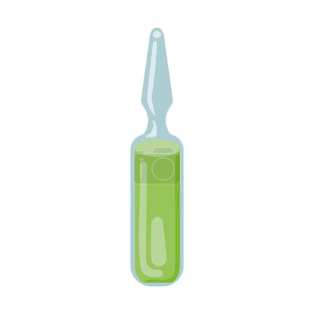 Illustration for Vaccine viral medicine green vial vector isolated - Royalty Free Image