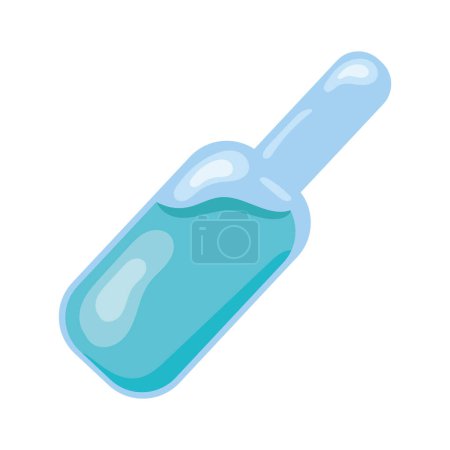Illustration for Vaccine viral medicine blue vial vector isolated - Royalty Free Image