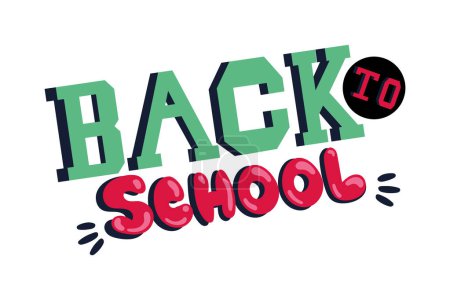 Illustration for Back to school letters vector isolated - Royalty Free Image