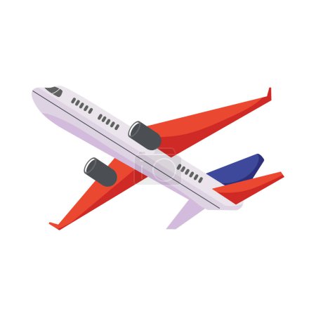 Illustration for Airplane flying travel commercial illustration isolated - Royalty Free Image