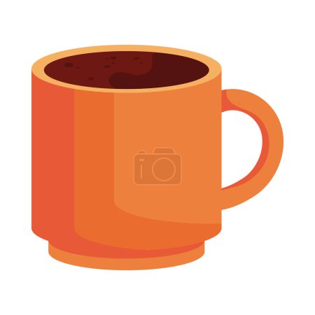 Téléchargez les illustrations : Tasse de café illustration chaude isolé - en licence libre de droit