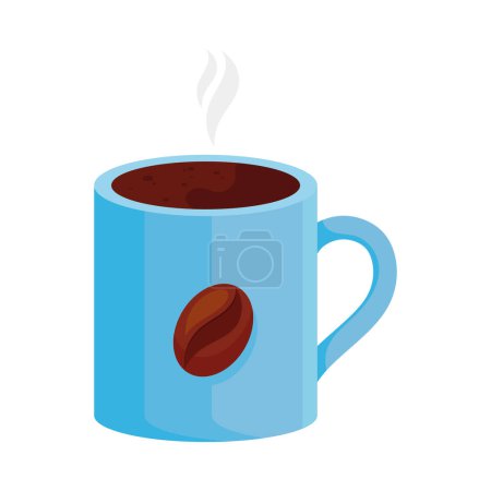 Illustration for Coffee cup blue illustration isolated - Royalty Free Image